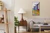 Wandkunst Leinwand Bild Uhr 30x60 Gemälde Abstrakte Stadt Produktbild-Vorschau 3