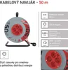 Prodlužovací kabel na bubnu 50 m / 4 zás. / s vypínačem / červený / PVC / 230V / 1,5 mm2 Produktbild-Vorschau