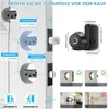 Diagram showing how to measure a door for a smart lock installation. Produktbild-Vorschau