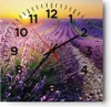 Wanduhr - Quadrat - Glasuhr - Feld Lavendel Sonne - 40x40cm Produktbild-Vorschau 1