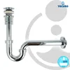 tecuro Siphon extra lang mit Pop Up Ablaufventil verchromt Produktbild-Vorschau 4