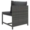 vidaXL 8-tlg. Garten-Lounge-Set mit Kissen Poly Rattan Grau Produktbild-Vorschau 7