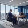 Bureau stoel 200KG XL, breed kussentje, rubberen wielen, Productafbeelding-voorbeeld 2