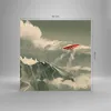 Bilder auf glas - Einteilig - Rot Flugzeug Berge - 60x60cm Produktbild-Vorschau 3