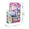 4iQ Große Holzpuppenhaus JULIA 84x34,5x124 cm mit Zubehör Produktbild-Vorschau 2