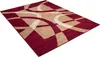 A rectangular rug with a modern abstract pattern in red, beige, and cream. Náhled obrázku produktu