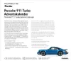 A product description and image of a blue Porsche 911 Turbo model car. Produktbild-Vorschau