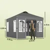 Pavillon 3x3m Wasserdicht Stabil Winterfest Pop-up Produktbild-Vorschau 3
