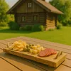 Vassoio in legno per trasportare e servire i pasti Anteprima dell’immagine prodotto 15