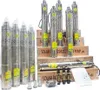 A collection of solar submersible pumps arranged in a display, with some pumps in plastic packaging and others standing upright on wooden crates. Anteprima dell’immagine prodotto