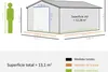 Outsunny Gerätehaus Metall Kohlegrau L340 x B386 x H200 cm Produktbild-Vorschau 3