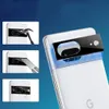 A collage showing a phone with a camera lens protector being applied and tested for durability. Produktbild-Vorschau