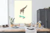 MuchoWow® Poster Giraffe - Muster - Skateboard - Rosa - Produktbild-Vorschau 3