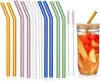10er-Pack wiederverwendbare Glasstrohhalme, gebogene Produktbild-Vorschau 1