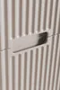 A close-up view of a beige cabinet with vertical ribbed texture and a handle cutout. Náhľad obrázku produktu