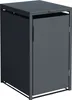 A dark gray trash bin enclosure with a door. Produktbild-Vorschau