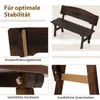A collage of images showing details and a full view of a wooden garden bench. Náhled obrázku produktu