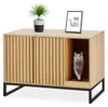 Katzenklo Schrank # CT05 Katzentoilette Holz Metall schwarz Produktbild-Vorschau 1