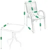 Ein Set Gartenmöbel: ein Glastisch, 2 Stühle für die Produktbild-Vorschau 8