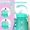 CodiCile Trinkflasche 1L mit Strohhalm, Zeitmarkierung, Produktbild-Vorschau 2