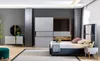 Blau Grau Schlafzimmer Set Bett Kommode Spiegel Produktbild-Vorschau 8