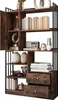 Libreria Sweiko, libreria a 6 ripiani con ante e cassetti Anteprima dell’immagine prodotto 8