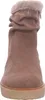 A front view of a brown suede boot with a faux fur lining. Produktbild-Vorschau