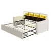 Letto imbottito allungabile Merax da 90/180×190 cm con LED Anteprima dell’immagine prodotto 8