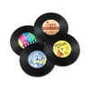 Retro vinylové podložky pod hrnčeky - sada 4 kusov Náhľad obrázku produktu 1