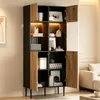 Armadio alto, 10 scomparti, ante in vetro, illuminazione Anteprima dell’immagine prodotto 8