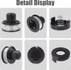 A collage of images showing different views and components of a trimmer spool. Náhled obrázku produktu
