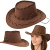 Kapelusz kowbojski country western welur uni  brązowy 58 cm Podgląd zdjęcia produktu 1