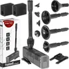 A collage of a fountain pump set with accessories and packaging. Podgląd zdjęcia produktu