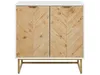 BELIANI Sideboard Weiß und helles Holz MDF Holzfurnier 2 Produktbild-Vorschau 5