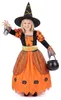 Hexen-Kinderkostüm für Halloween schwarz-orangefarben S 4-6 Produktbild-Vorschau 2