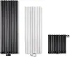 Three radiators of different sizes and colors are displayed against a white background. Produktbild-Vorschau