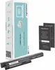 A product shot of a laptop battery and its packaging, along with warranty cards. Produktbild-Vorschau