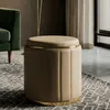 Pouf met opbergruimte, Polyurethanleerlook, diameter 46,5 x Productafbeelding-voorbeeld 11
