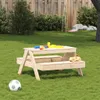 vidaXL Picknicktisch für Kinder 88x97x52 cm Massivholz Produktbild-Vorschau 3