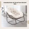 Übergroß Schaukelstuhl mit PE-Rattan-Geflecht, 15 cm dickem Produktbild-Vorschau 2