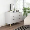 HOMCOM Commode 6 tiroirs meuble de rangement 5 pieds Voir les images du produit 7