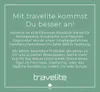A marketing image with text and a logo for the brand Travelite. Produktbild-Vorschau