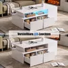 OYAJIA Couchtisch Wohnzimmertisch Hochglanz Design mit LED Produktbild-Vorschau 4