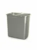 A gray rectangular trash can with a clear plastic handle attachment on a white background. Produktbild-Vorschau
