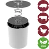 A disassembled meat cooker with icons representing different meats and a vegan option. Produktbild-Vorschau