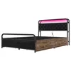 Flachbett(Schwarz,140*200cm)Eisenrahmenbett,Nachttischlampe, Produktbild-Vorschau 10