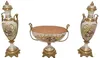 Casa Padrino Barock Deko Keramik Vasen Set mit Schale Creme Produktbild-Vorschau 1