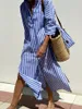 ASKSA Dámské letní Vintage Button Down Shirtdresses s Náhled obrázku produktu 6