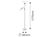 A technical drawing of a floor lamp with dimensions indicated. Podgląd zdjęcia produktu