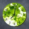 Glasuhr Wanduhr Küchenuhr Echt-Glas 30fi cm Blätter grün Produktbild-Vorschau 2